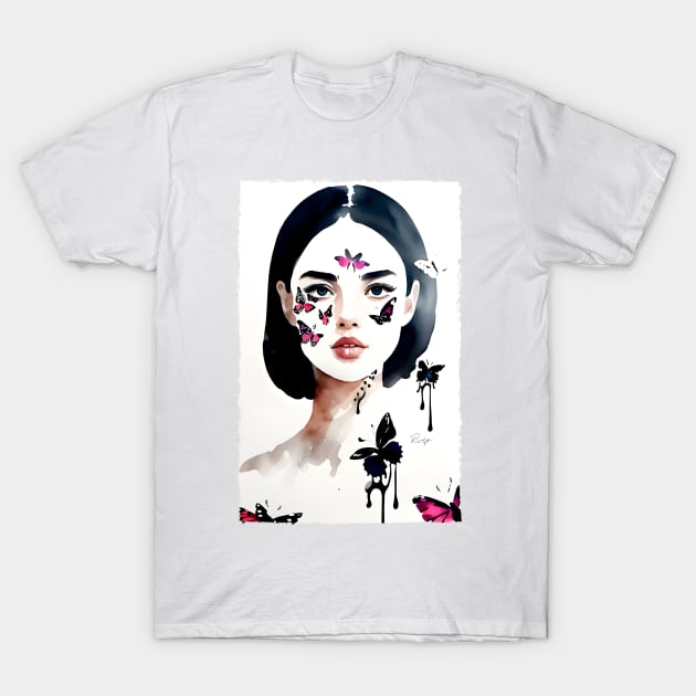 Girl with butterflies #03 T-Shirt by RubenRomeroDG